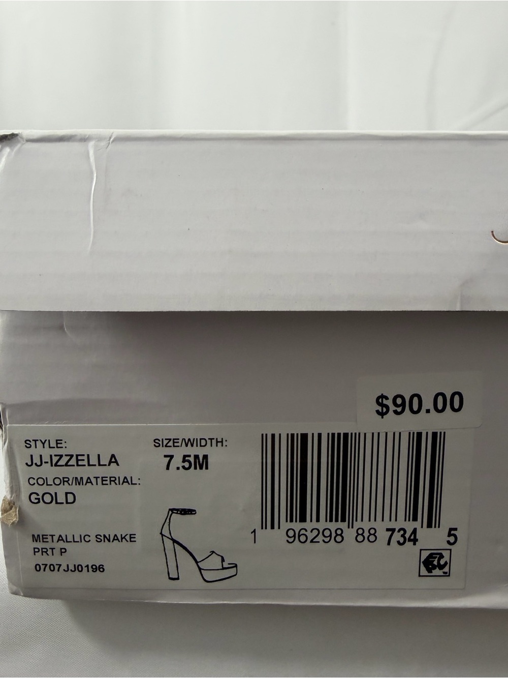 NWT Jessica Simpson Women’s Size 7.5 Gold Platform Ankle-Strap Heels - Picture 7 of 8